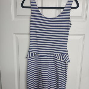 Vintage Betsey Johnson Blue and White Striped Dress